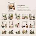 Set di 15 adesivi in PET decorativi con scene di finestre per scrapbooking creativo - Luce della Finestra Soleggiata