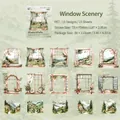 Adesivi per finestre in PET serie Window Weather per decorazione di diari e scrapbooking - Nebbia della Finestra di Montagna