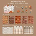 Faded Shimmer floral PET stickers and laser-cut vintage window frame paper craft kit - Misty Brilliance