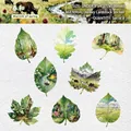 Set di adesivi acquerello a foglia con paesaggi naturali per decorazione fai-da-te - Calore Primaverile