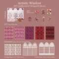 Art of Window DIY sticker set with vintage floral patterns on PET and card stock - Art Window
