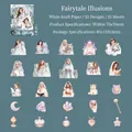 Winter fantasy stickers set featuring magical illustrations on white kraft paper sheets - Fairy Tale Fantasy