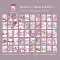 Winter Scenery washi sticker set with 50 unique romantic Paris scenes in pink tones - Romantic Paris Heart
