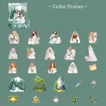 Winter magic cedar themed stickers featuring fantasy characters and forests in a gift box - Cedar Praise