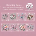Winter Rose flower PET decorative tape for DIY scrapbooking, 50mm x 2m roll - Roses in Bloom