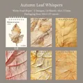 Vintage leaf texture scrapbooking paper set with 50 sheets of white kraft paper motifs - Withered Leaf Dream
