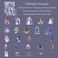 Blue Nocturne fantasy stickers set made of white kraft paper with magical motifs - Deep Blue Nocturne