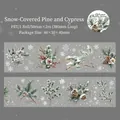 Winter Flowers PET tape featuring snow pine and cypress patterns for DIY journal decor - Pine & Cypress Under Snow