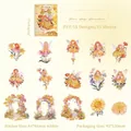 Blumenfee PET Sticker Set mit 15 handgezeichneten Aquarell-Gartenmotiven für Handwerk - Blumenhecken-Wanderer