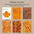 Whisper of Leaves autumn maple leaf motif scrapbook paper set, 50 sheets in white kraft paper - Maple Leaf Whisper
