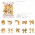 Autocollants PET Lishusongzhi avec nœud doré laser et motifs floraux tons marron - Branche de Pin Marron