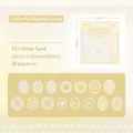 Sparkling PET lace stickers set with 30 circular macaron colored floral patterns - Colorful Lace Circle Patterns