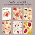 Autumn leaves themed paper stickers, 50 sheets of white kraft paper for DIY scrapbooking - Colored Leaf Starfall