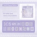 Lace frame PET glitter stickers set with 15 vintage floral patterns for scrapbooking - Colorful Lace Square Patterns