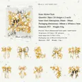 Black and white lily PET stickers with laser gold and shell light bow patterns - Black and White Lily