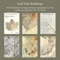 Leaf vein themed vintage white kraft paper set with 50 sheets for DIY journaling - Leaf Vein Impression
