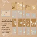 Vintage butterfly scrapbook stickers on kraft and vellum paper set, 20 pieces - Withered Butterfly Shadow