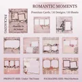 Set di 10 cartoline decorative vintage con fiori e cornici per scrapbooking DIY - Set di 10 fogli / Romantic Freeze Frame