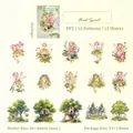 Forest Spirit Fairy PET stickers for journaling with 15 floral designs and nature motifs - Forest Realm Elf
