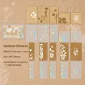 Vintage floral scrapbooking paper set including 20 sheets of kraft and vellum materials - Summer Flowers