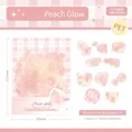 Adesivi PET acquerello Peach Glow per scrapbooking DIY, 20 pezzi con effetto stellato - Bagliore Pesca