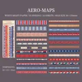 Tiras de pegatinas vintage de correo aéreo en papel kraft blanco para manualidades DIY - Mapa Estelar Postal