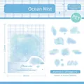 Adesivi impermeabili in PET Blu Nebbia Marina, 20 pezzi per journaling e decorazioni DIY - Blu nebbia marina