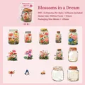 Adesivi trasparenti in PET serie fiori da sogno con vasi per scrapbooking e collage - Sogni di Fiori