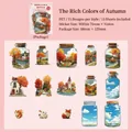 Autumn themed PET bottle stickers set with forest animals for journaling decoration - Deep Autumn