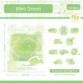 Set di 20 adesivi decorativi in PET verde menta con motivi acquerello per scrapbooking - Verde Menta