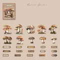Vintage paddestoel stickers set met 25 stuks voor creatieve scrapbook decoratie - Bosbruine Paddenstoel