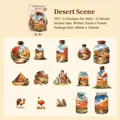 PET transparent decorative stickers featuring desert landscape themes in glass bottles - Desert View