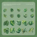 Tropical green leaves sticker set with 20 pieces of various botanical plant patterns - Midsummer