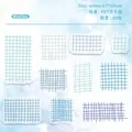 Aquarell Gitter PET Aufkleber in Waidblau für Journaling mit 20 transparenten Karo Blättern - Waidblau