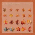 Autumn maple leaf sticker set with 20 pieces for scrapbooking and creative decoration - Maple & Wind