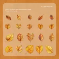 20pcs autumn fallen leaf stickers in golden orange tones for scrapbooking journal decor - Autumn Time