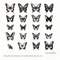 Gothic butterfly PET sticker pack with 20 pieces of lace and vintage butterfly patterns - Lace Butterfly
