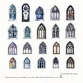 Gothic colored stained glass PET stickers 20 sheets for DIY scrapbooking journal decoration - Stained Window