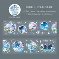 Blue Flower Island PET tape with bubble floral motifs for DIY journals and decoration - Blue Flowery Island