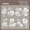 Floral PET adhesive stickers featuring 16 elegant moth orchid line art designs for DIY - Orchid Kiss