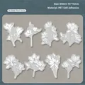 Floral PET sticker set featuring 16 blue orchid illustrations for DIY scrapbooking - White Orchid Snow