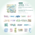 Set di 40 adesivi per scrapbooking con goffratura ad acquerello e citazioni in inglese - Fiume Stellato