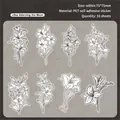 16-pack black and white lily PET stickers for DIY decorative scrapbooking - Lily Moon