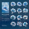 Blauwe bloemen PET-stickers Moonlight Aria set met holografische afwerking voor journaal - Maanlicht Aria