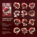 Red flower PET stickers with pearlescent shell light finish for journaling decoration - Crimson Dream