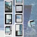 Twilight PET decorative tape featuring coastal photography and instant film aesthetic - Ocean Blue
