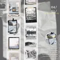 Retro PET tape variant with polaroid frames and snow scenes for creative DIY scrapbooking - Silent Snowfall