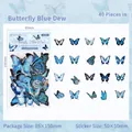 Blaue Schmetterling PET Aufkleber für Journaling und Scrapbooking 40er Set - Blauer Tau Schmetterling