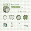 Set Green Overture con 18 adesivi goffrati con motivi di stoviglie floreali eleganti - Ouverture Verde