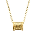 Sparkling S925 sterling silver honeycomb cylinder pendant necklace in gold finish - 14K Gold (Includes 45cm Chain) / 925 Silver / Gold